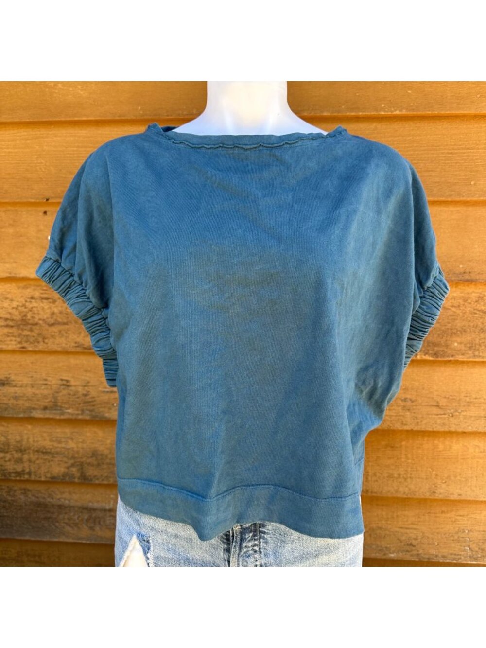 Free People Beach Sunday Afternoon Blue Muscle T-shirt Size S